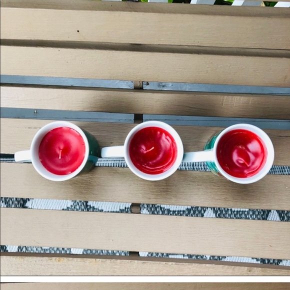 Vintage 90s Christmas holiday mug candle bear Santa - Picture 5 of 10